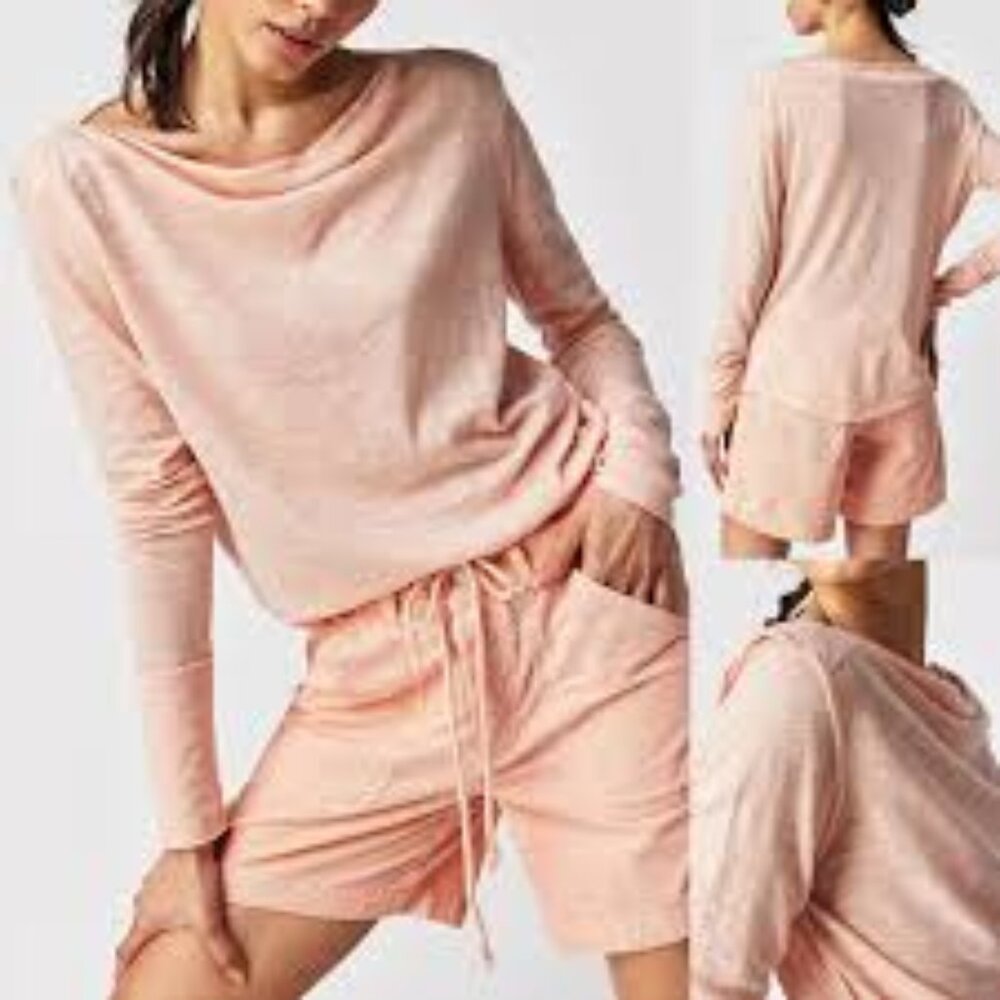 We The Free Kimmi Long Sleeve Tee in Pretty In Peach